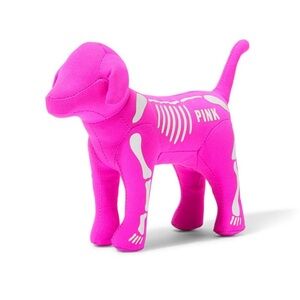 PINK Victoria's Secret Hot Pink Skeleton Dog Figurine Collectible Limited 2023